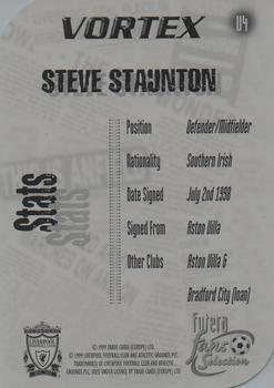 1999 Futera Liverpool Fans' Selection - Vortex #V4 Steve Staunton Back
