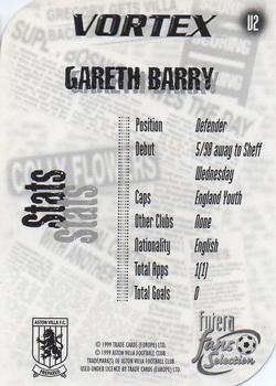 1999 Futera Aston Villa Fans Selection - Vortex #V2 Gareth Barry Back