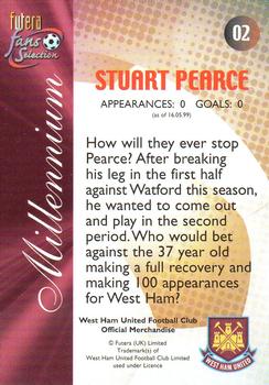 2000 Futera Fans Selection West Ham #2 Stuart Pearce Back