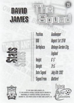 1999 Futera Liverpool Fans' Selection - Foil #19 David James Back