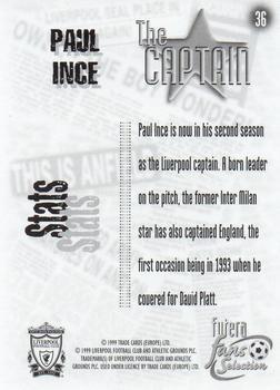 1999 Futera Liverpool Fans' Selection - Foil #36 The Captain, Paul Ince Back