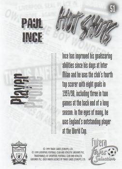1999 Futera Liverpool Fans' Selection - Foil #51 Paul Ince Back