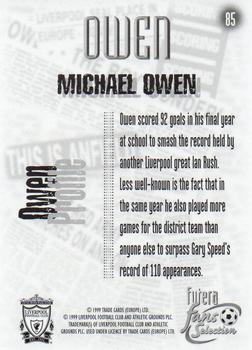 1999 Futera Liverpool Fans' Selection - Foil #85 Michael Owen Back