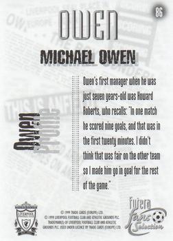1999 Futera Liverpool Fans' Selection - Foil #86 Michael Owen Back