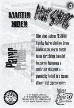 1999 Futera Leeds United Fans' Selection - Foil #53 Martin Hiden Back
