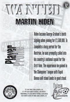 1999 Futera Leeds United Fans' Selection - Foil #72 Martin Hiden Back