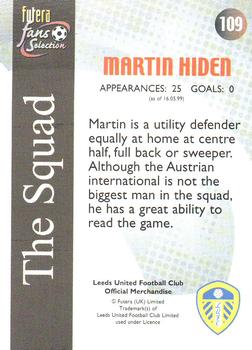 2000 Futera Fans Selection Leeds United - Foil #109 Martin Hiden Back