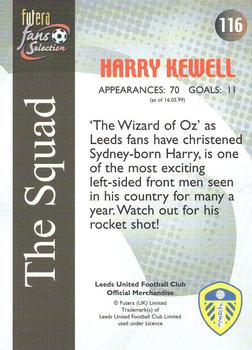 2000 Futera Fans Selection Leeds United - Foil #116 Harry Kewell Back