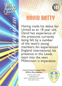 2000 Futera Fans Selection Leeds United - Foil #141 David Batty Back