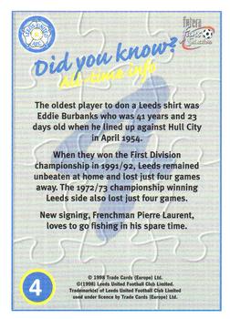 1997-98 Futera Leeds United Fans' Selection #4 Player  Montage Back