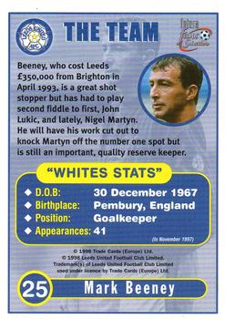 1997-98 Futera Leeds United Fans' Selection #25 Mark Beeney Back
