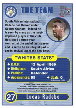 1997-98 Futera Leeds United Fans' Selection #27 Lucas Radebe Back