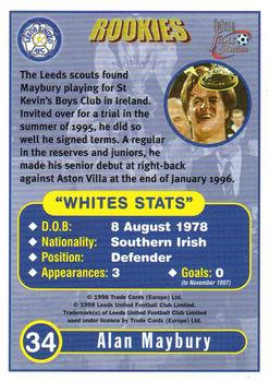 1997-98 Futera Leeds United Fans' Selection #34 Alan Maybury Back