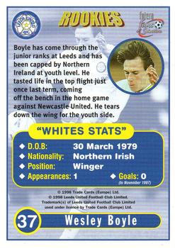 1997-98 Futera Leeds United Fans' Selection #37 Wesley Boyle Back