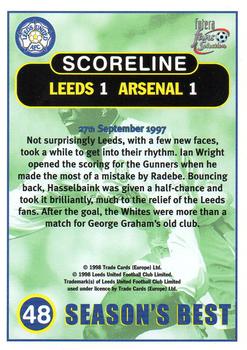 1997-98 Futera Leeds United Fans' Selection #48 Leeds United 1 Arsenal 1 Back