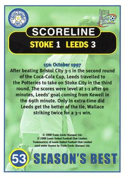 1997-98 Futera Leeds United Fans' Selection #53 Stoke City 1 Leeds United 3 Back