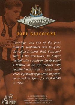 1999 Futera Platinum Newcastle United Greatest #NNO Paul Gascoigne Back