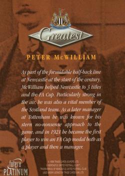 1999 Futera Platinum Newcastle United Greatest #NNO Peter McWilliam Back