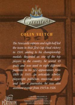 1999 Futera Platinum Newcastle United Greatest #NNO Colin Veitch Back