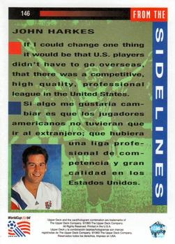 1993 Upper Deck World Cup Preview (English/Spanish) #146 John Harkes Back