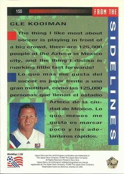1993 Upper Deck World Cup Preview (English/Spanish) #155 Cle Kooiman Back