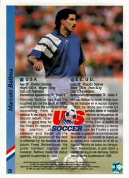 1993 Upper Deck World Cup Preview (English/Spanish) #28 Marcelo Balboa Back