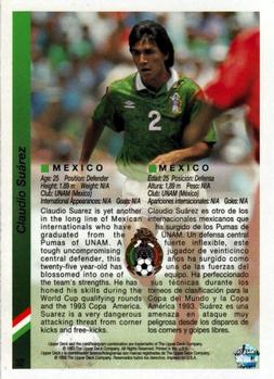 1993 Upper Deck World Cup Preview (English/Spanish) #32 Claudio Suarez Back