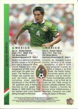1993 Upper Deck World Cup Preview (English/Spanish) #34 Nacho Ambriz Back