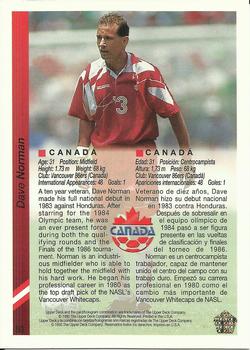 1993 Upper Deck World Cup Preview (English/Spanish) #50 Dave Norman Back