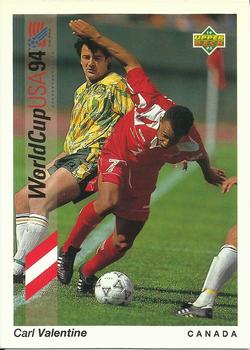 1993 Upper Deck World Cup Preview (English/Spanish) #55 Carl Valentine Front