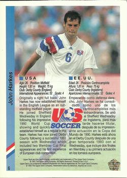 1993 Upper Deck World Cup Preview (English/Spanish) #6 John Harkes Back