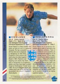 1993 Upper Deck World Cup Preview (English/Spanish) #78 Stuart Pearce Back