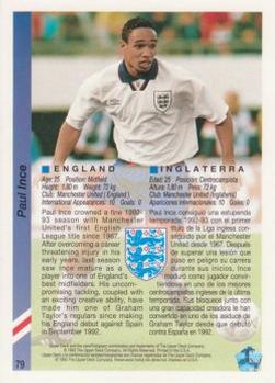 1993 Upper Deck World Cup Preview (English/Spanish) #79 Paul Ince Back