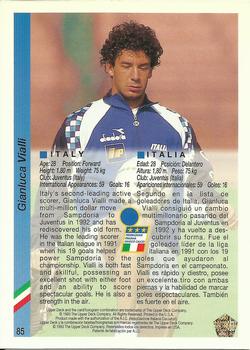 1993 Upper Deck World Cup Preview (English/Spanish) #85 Gianluca Vialli Back