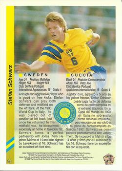 1993 Upper Deck World Cup Preview (English/Spanish) #95 Stefan Schwarz Back