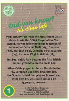 1997-98 Futera Celtic Fans Selection - Foil #1 Team Puzzle Back