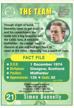 1997-98 Futera Celtic Fans Selection - Foil #21 Simon Donnelly Back