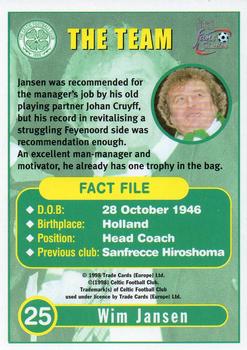 1997-98 Futera Celtic Fans Selection - Foil #25 Wim Jansen Back