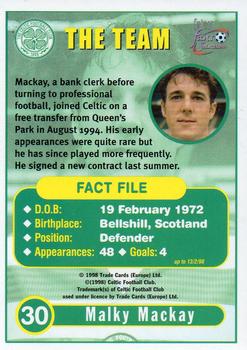 1997-98 Futera Celtic Fans Selection - Foil #30 Malky Mackay Back