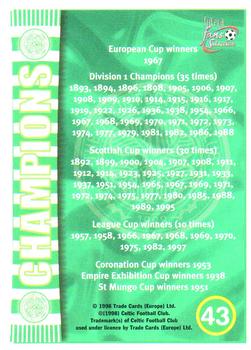 1997-98 Futera Celtic Fans Selection - Foil #43 Champions Back