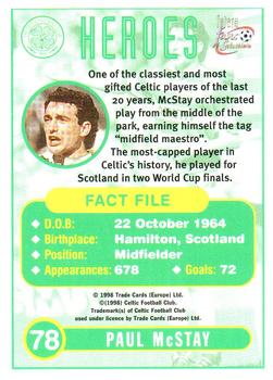 1997-98 Futera Celtic Fans Selection - Foil #78 Paul McStay Back