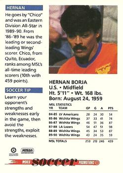 1991 Soccer Shots MSL #001 Hernan Borja Back