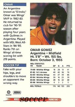 1991 Soccer Shots MSL #002 Omar Gomez  Back