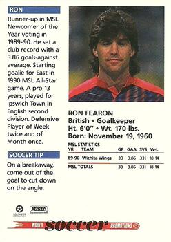 1991 Soccer Shots MSL #003 Ron Fearon  Back