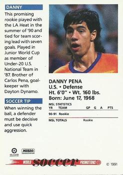 1991 Soccer Shots MSL #008 Danny Pena  Back