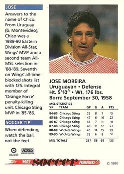 1991 Soccer Shots MSL #009 Jose Moreira Back