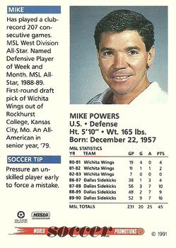 1991 Soccer Shots MSL #030 Mike Powers  Back