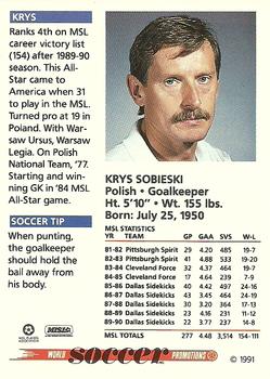 1991 Soccer Shots MSL #032 Krys Sobieski  Back