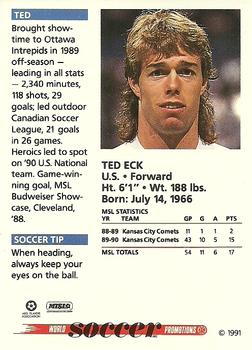 1991 Soccer Shots MSL #037 Ted Eck  Back
