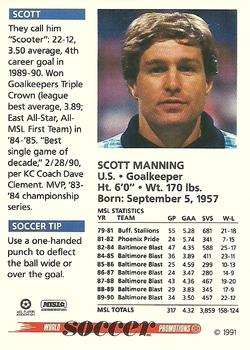 1991 Soccer Shots MSL #054 Scott Manning  Back